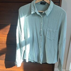 White Fox Boutique Mint Button Down Shirt